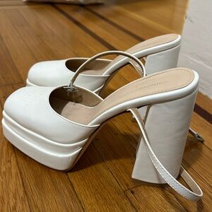 Princess Polly Alto Platform Heels Matte White